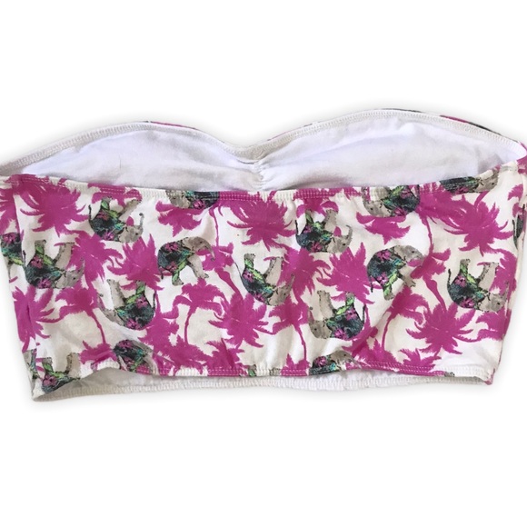 🪴3/$18 Nollie Bandeau Crop Elephant Palm Tree Top - Picture 3 of 4